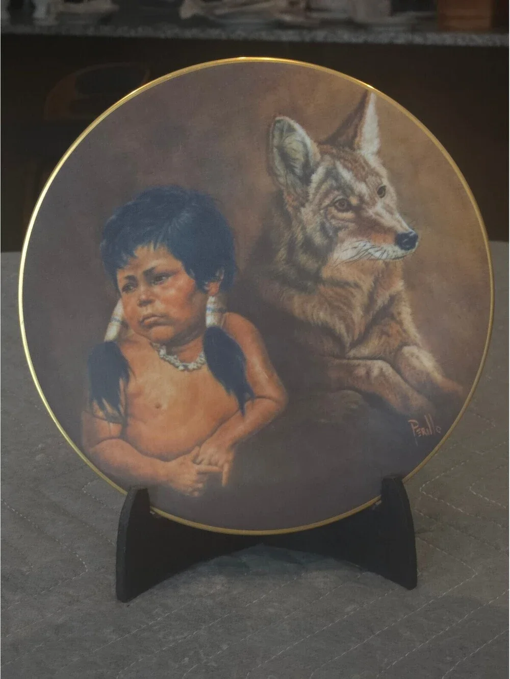 Vintage 1978 Gregory Perillo Mighty Sioux Collector Plate 8.25